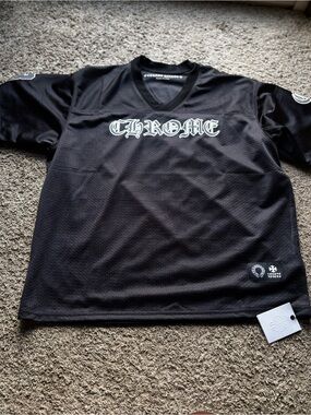 Chrome Hearts Black Mesh Logo Football Jersey
